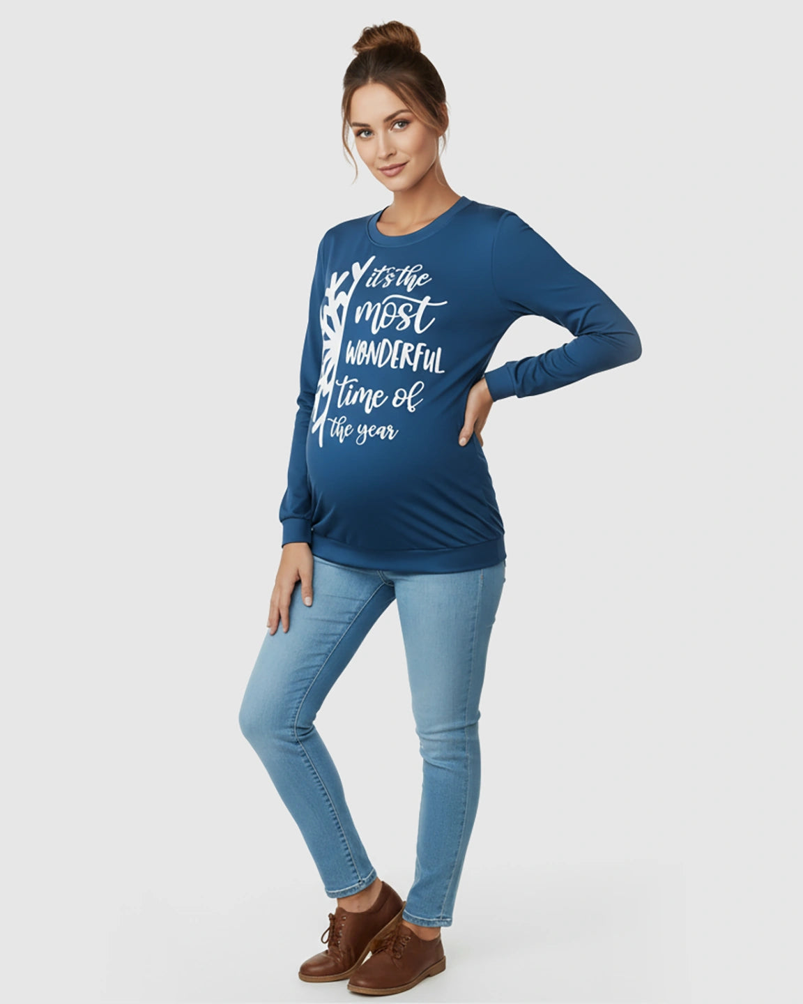 Long-Sleeve Relaxed Fit Maternity Sweatshirt