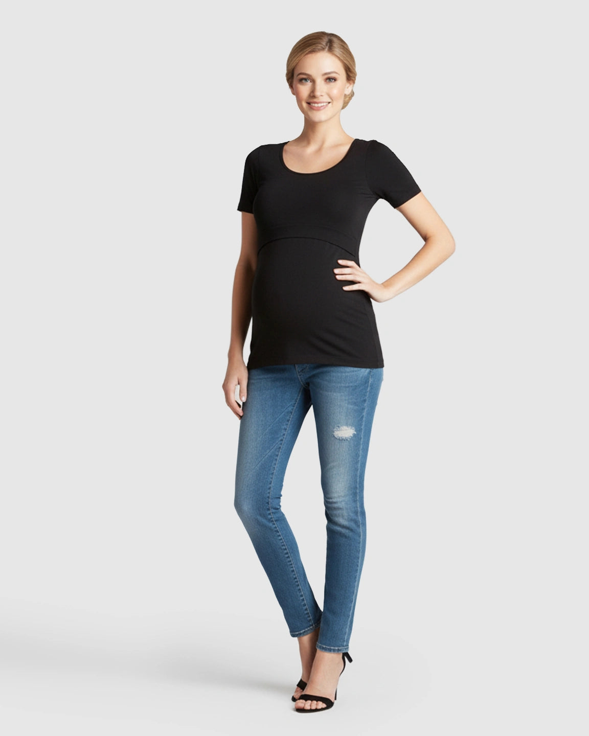 Stretch-Fit V-Neck Nursing T-Shirt