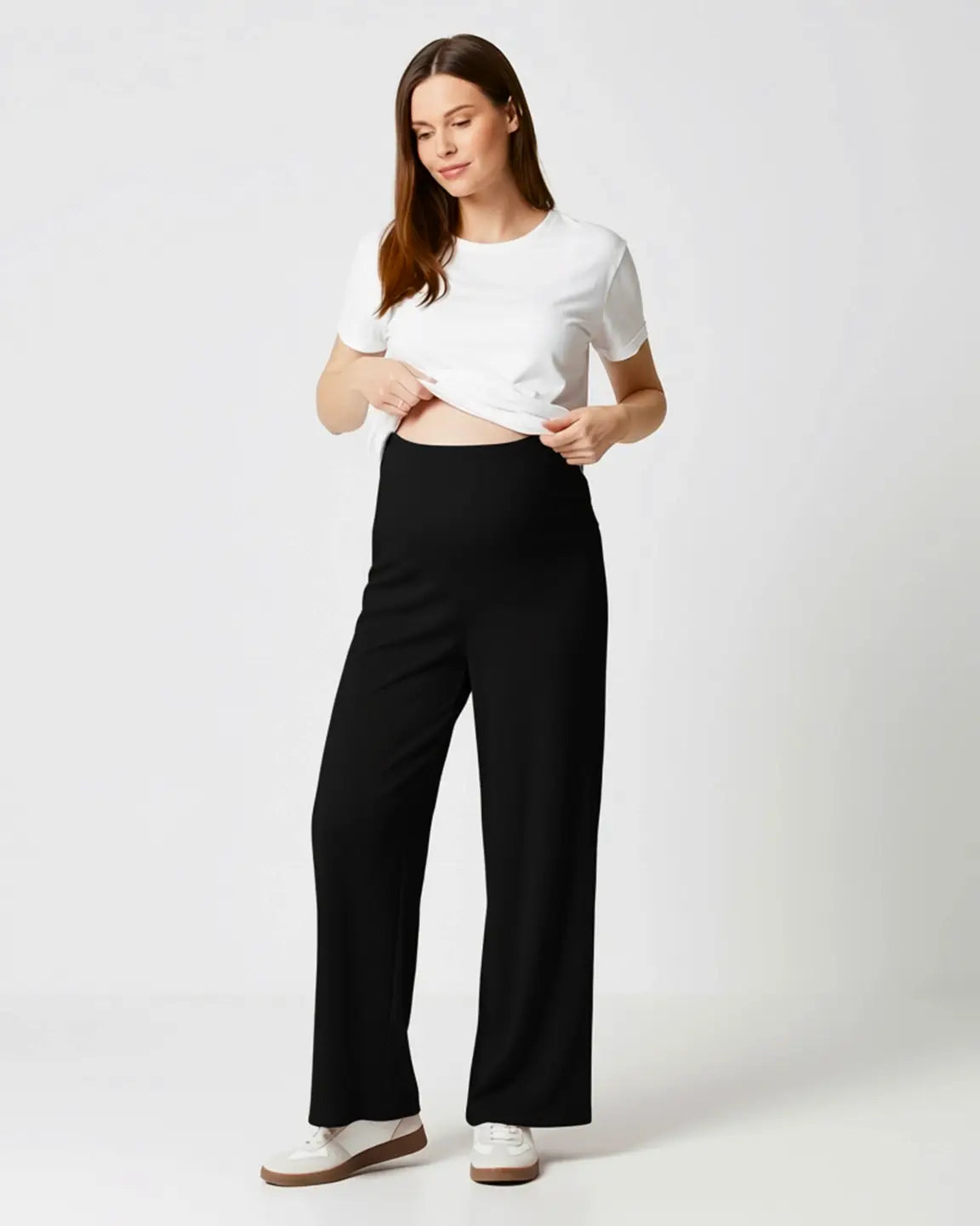 Soft Wide-Leg Stretch Maternity Pants