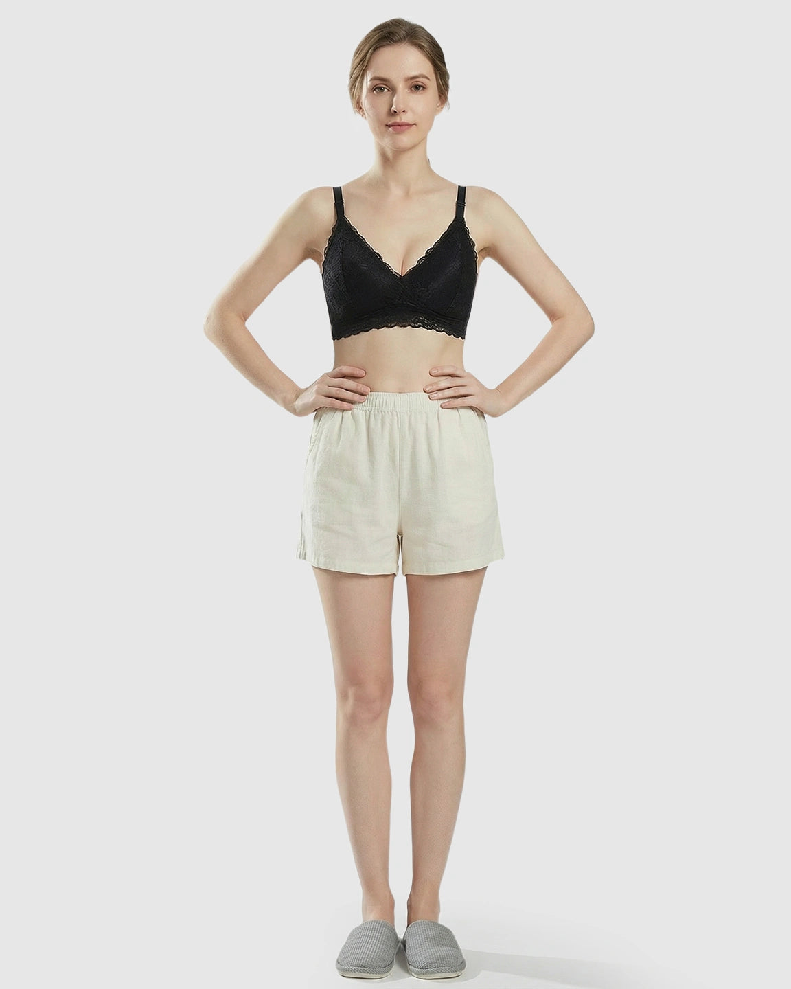 Wire-Free Embroidered Lace Nursing Bra