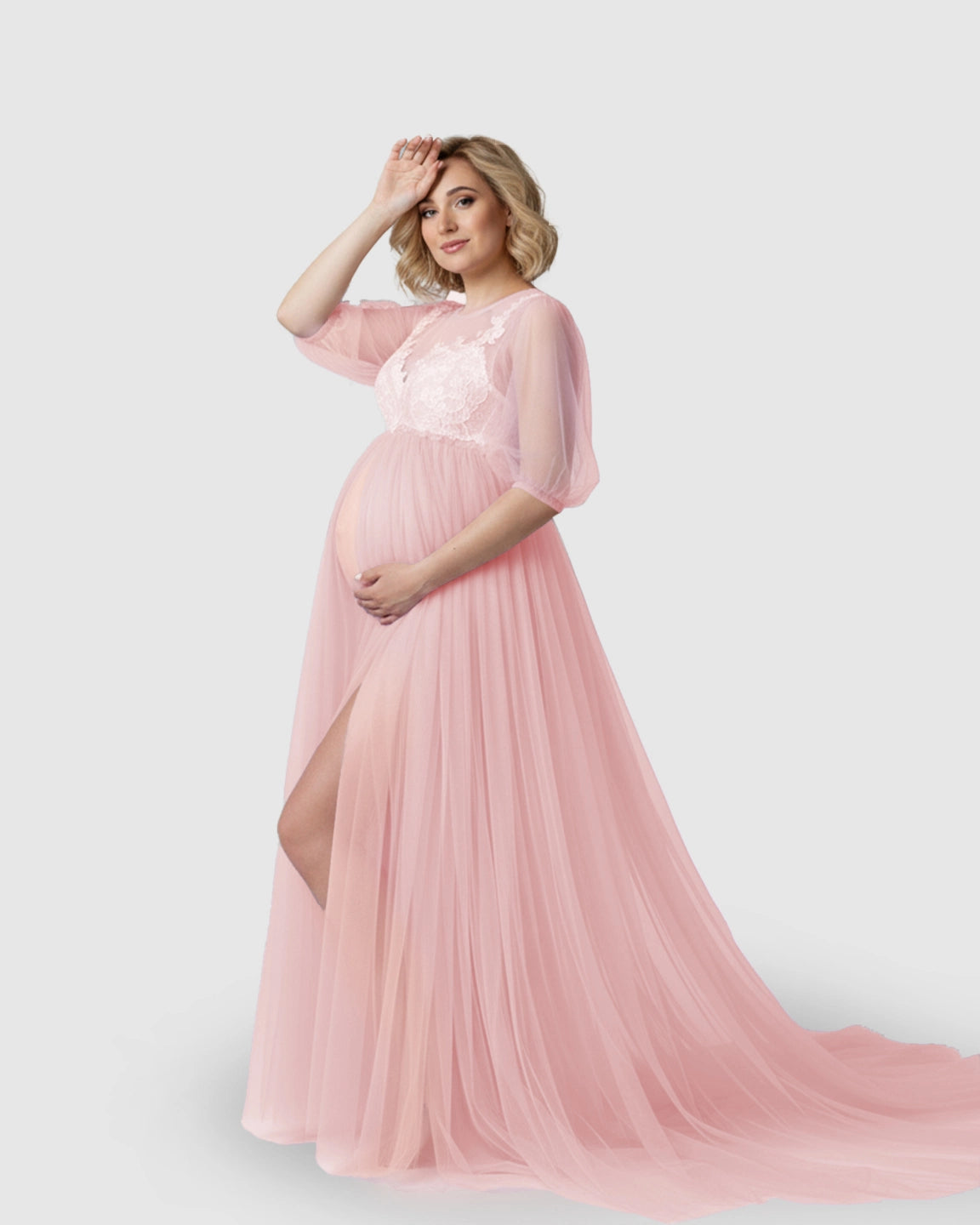 Tulle Lace Swing Trail Maternity Photoshoot Dress
