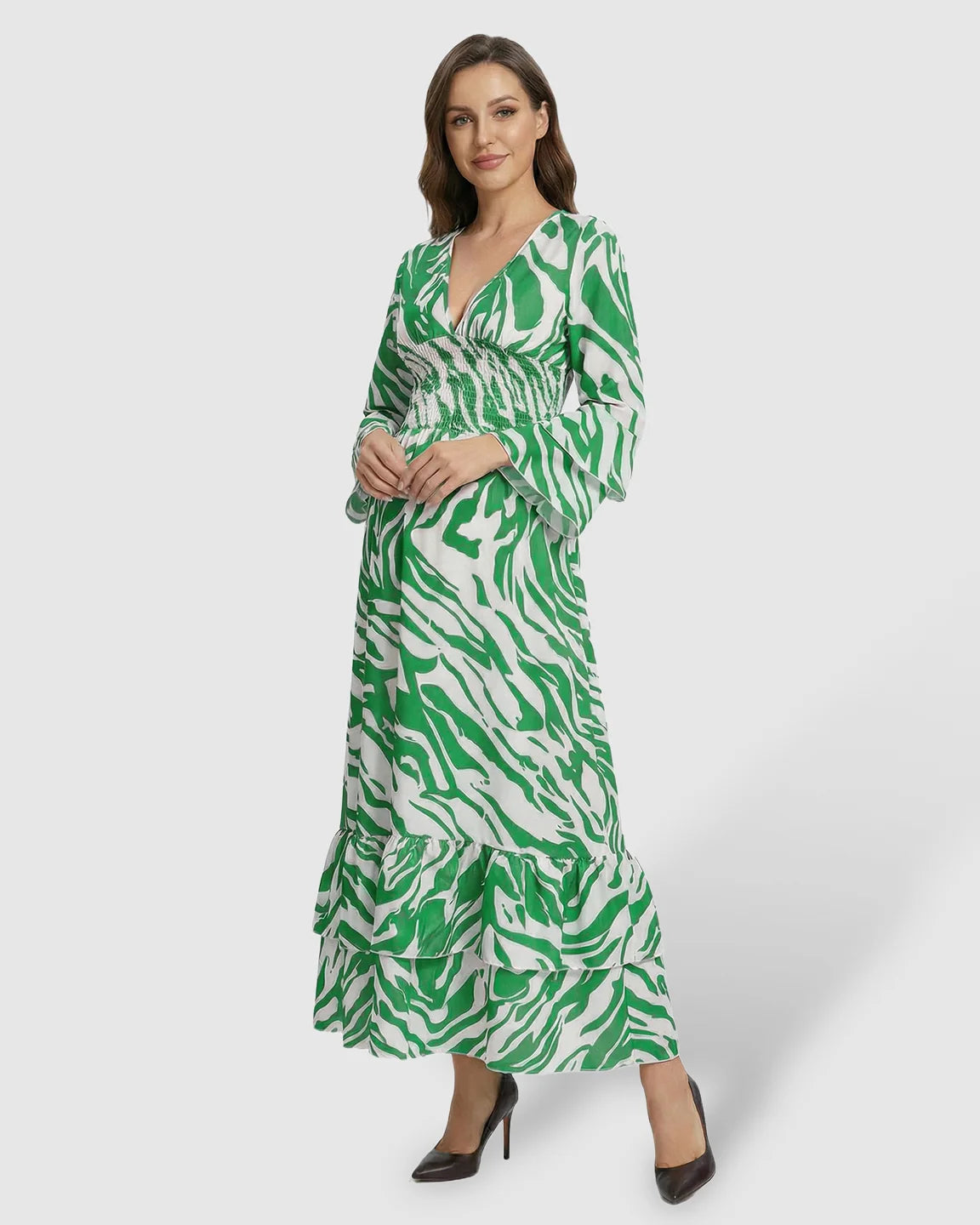 Bell Sleeve Loose Fit Maternity Maxi Dress