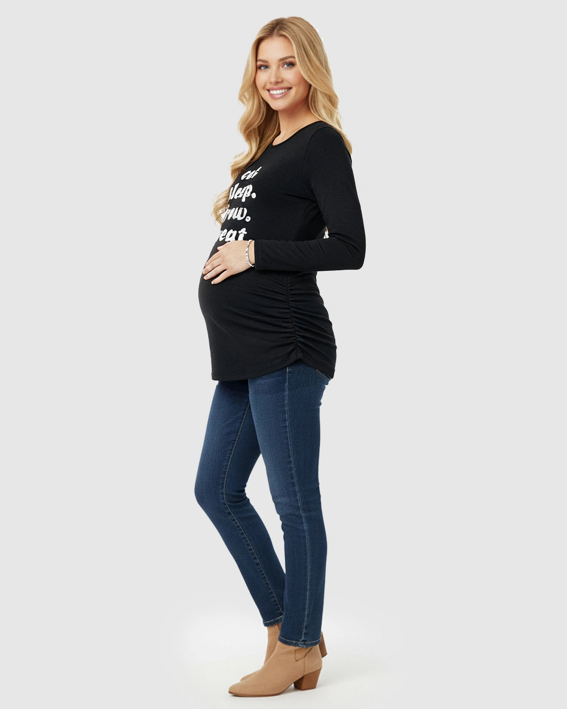 Long-sleeve Printed Maternity Top