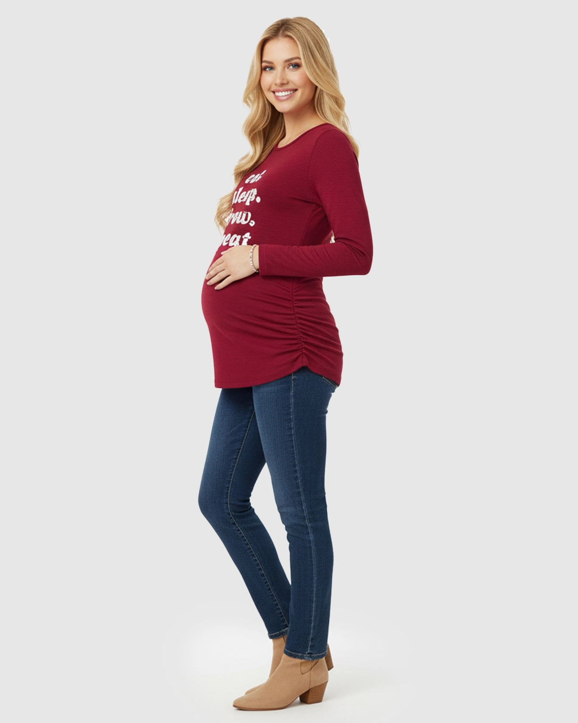Long-sleeve Printed Maternity Top