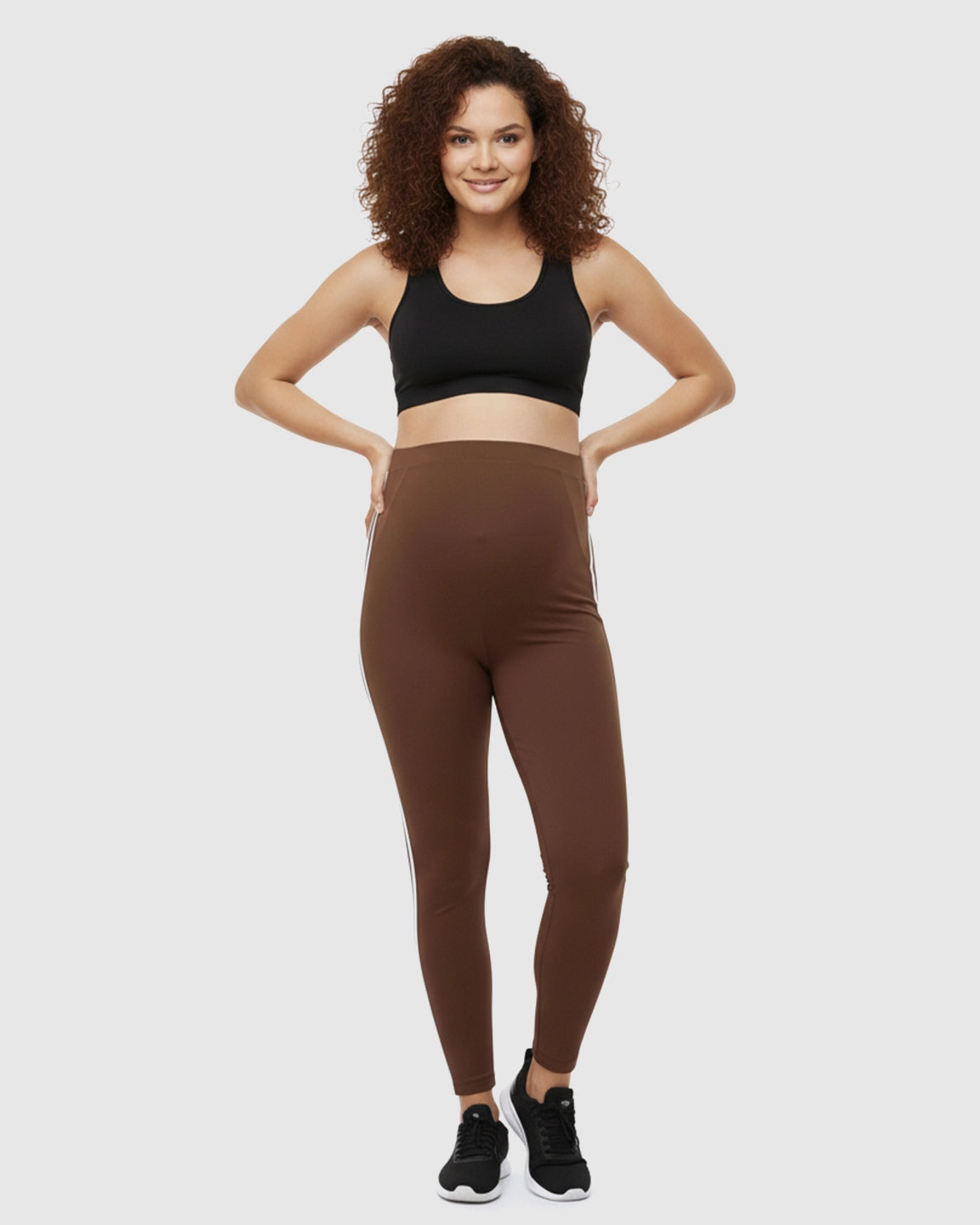 Side Striped Sporty Maternity Leggings