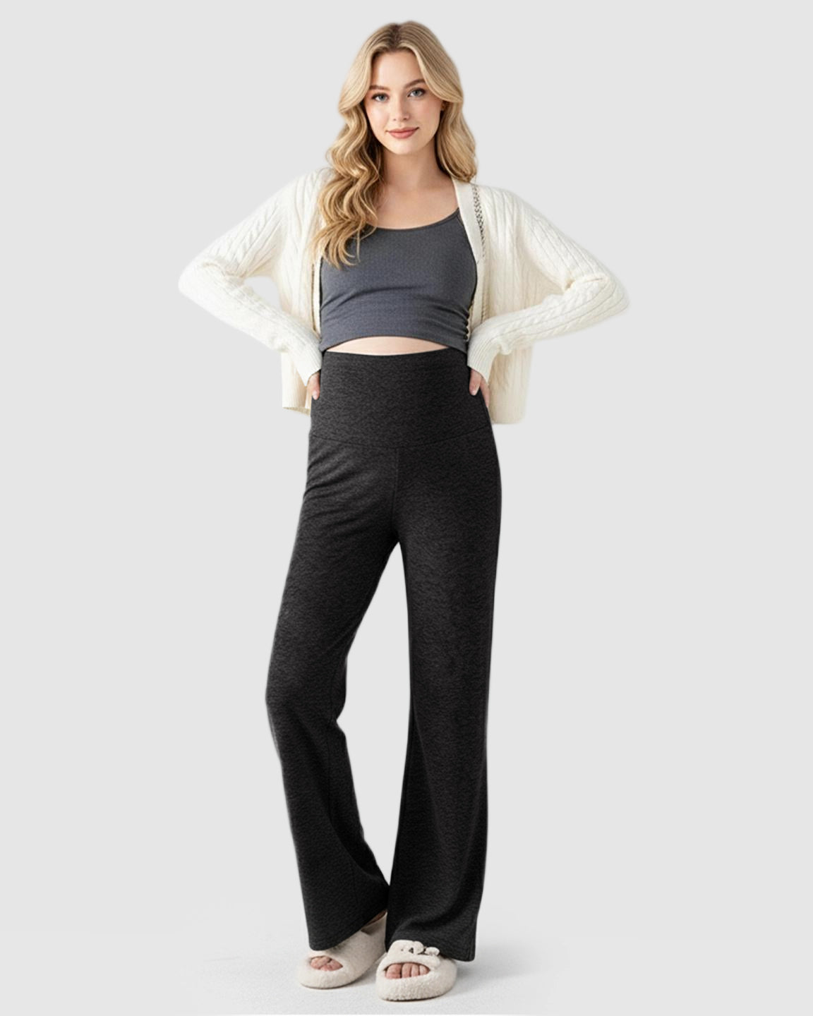 Wide-Leg Flowy Support Maternity Pants
