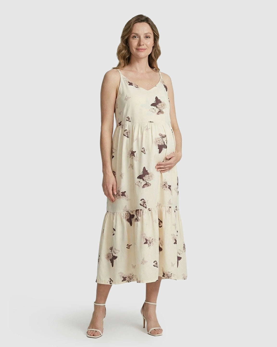 Built-In Bra Floral Maternity Sleep Dress