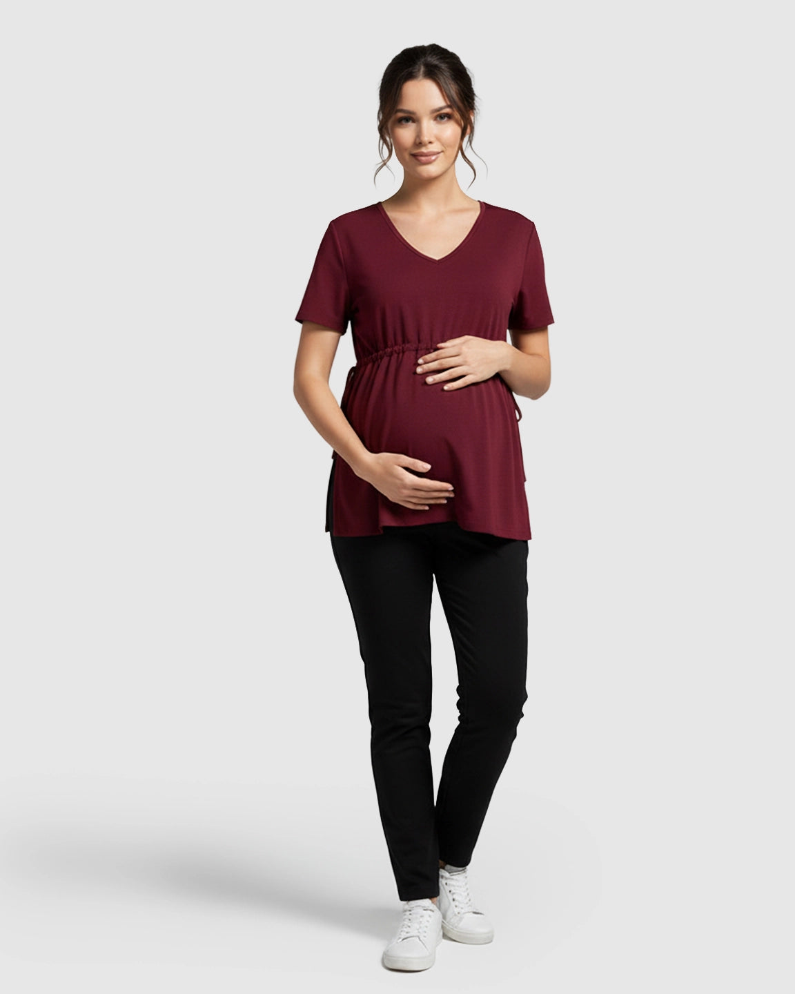 Elastic-Waist Babydoll Maternity Top