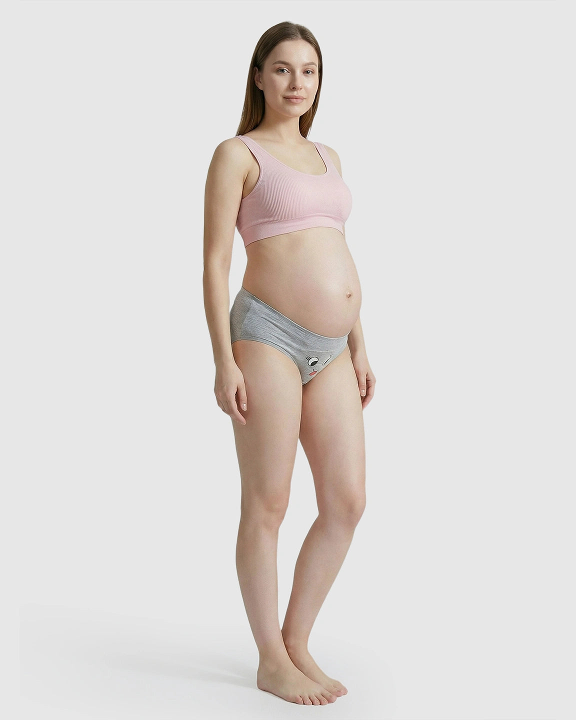 Seamless Mid-Waist Printed Maternity Underwear