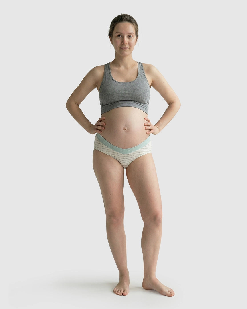 High-Waisted Letter Pattern Maternity Underwear