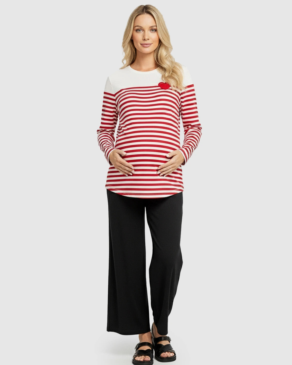 Striped Loose-Fit Maternity Top
