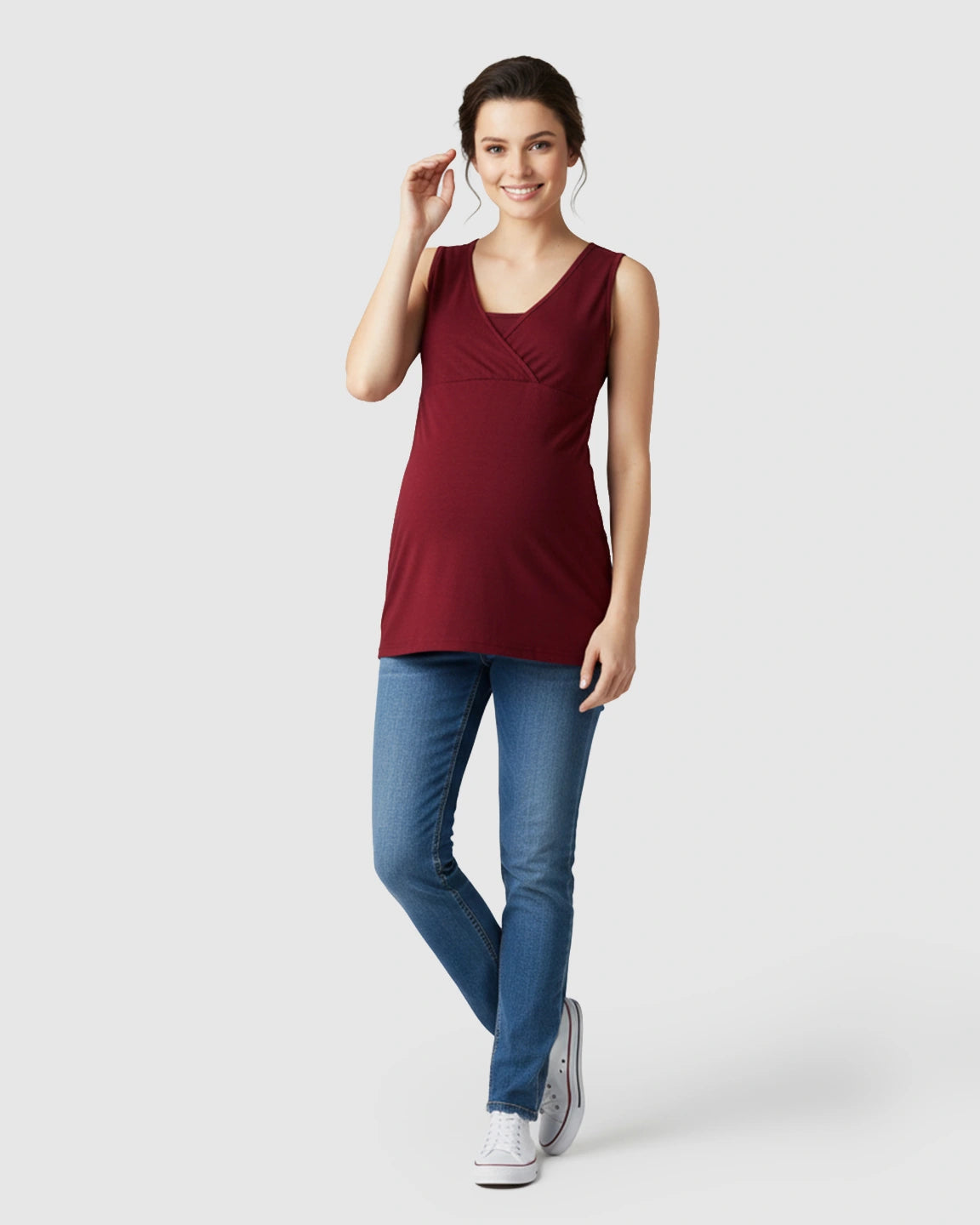 Cross-Front Sleeveless Nursing & Maternity Top