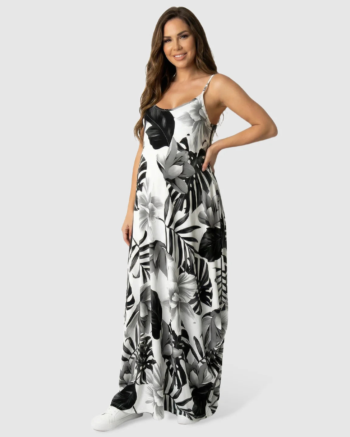 Floral Sling Maternity Maxi Dress