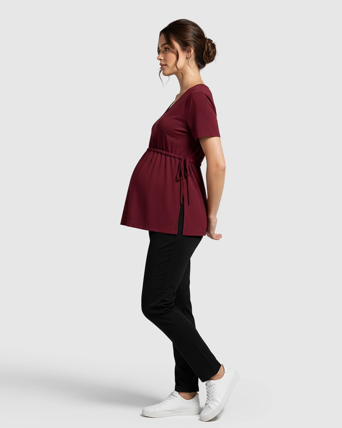 Elastic-Waist Babydoll Maternity Top
