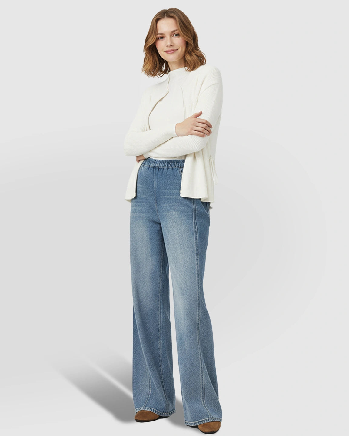 Zipperless Side Drawstring Wide-Leg Maternity Pants