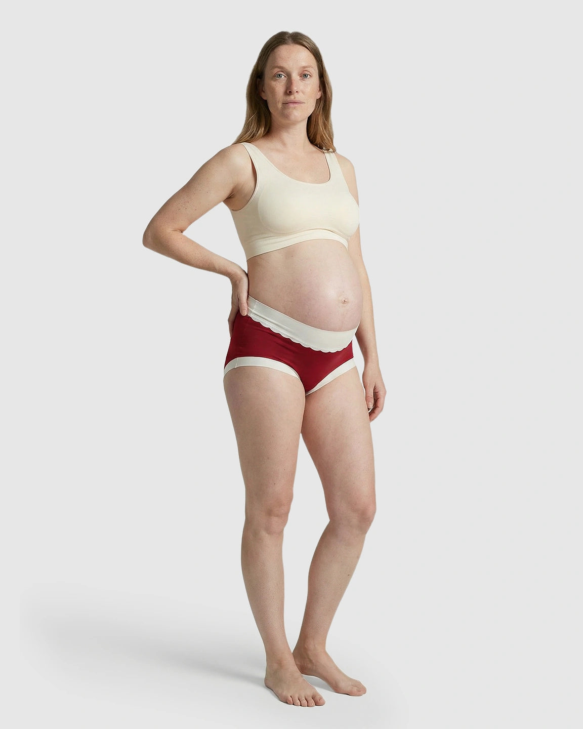 High-Waist Color Block Maternity Underwear