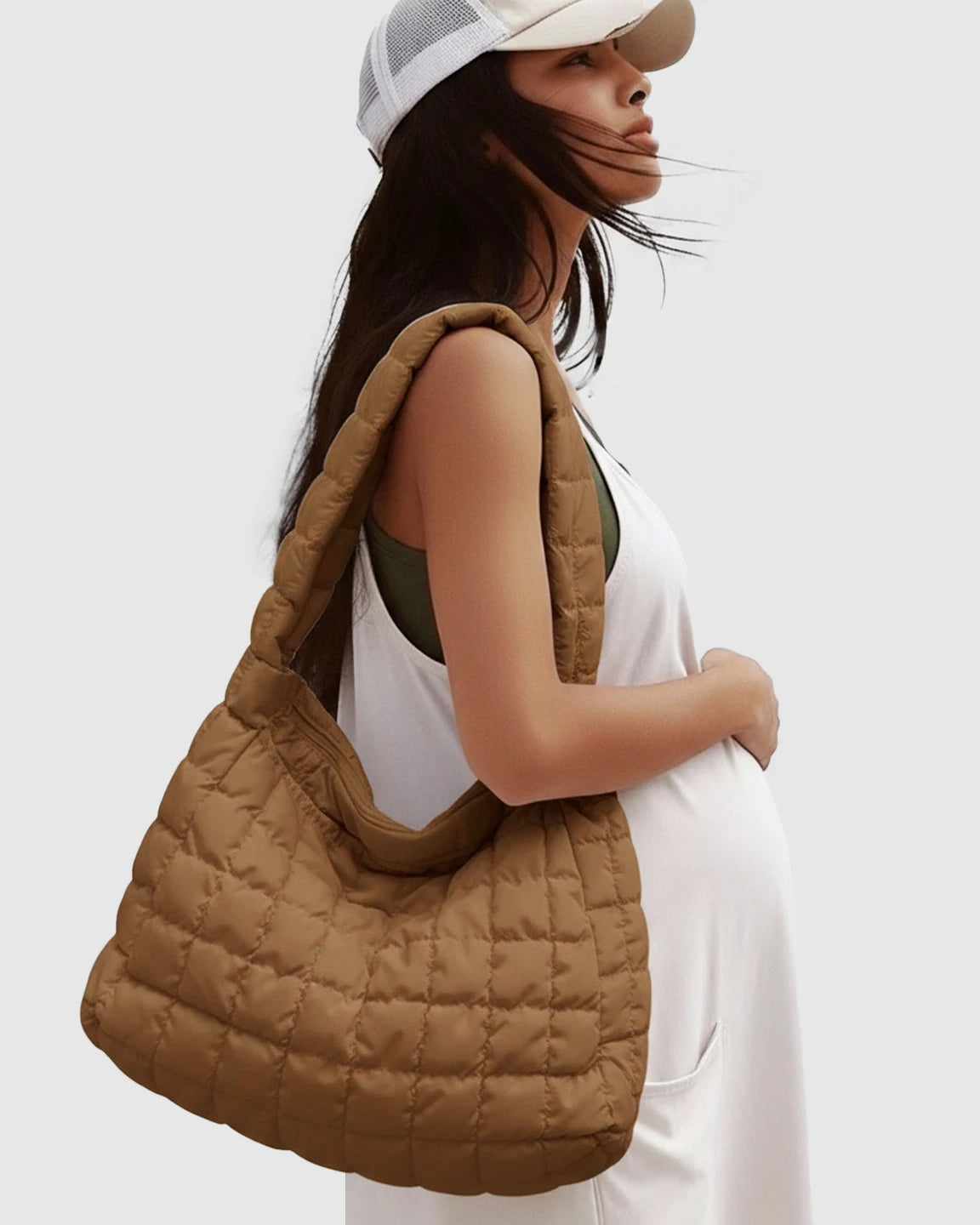 Plush Quilted Diaper Bag