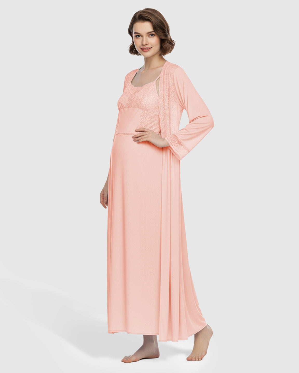 Elegant Lace Loose Fit Maternity Loungewear Set