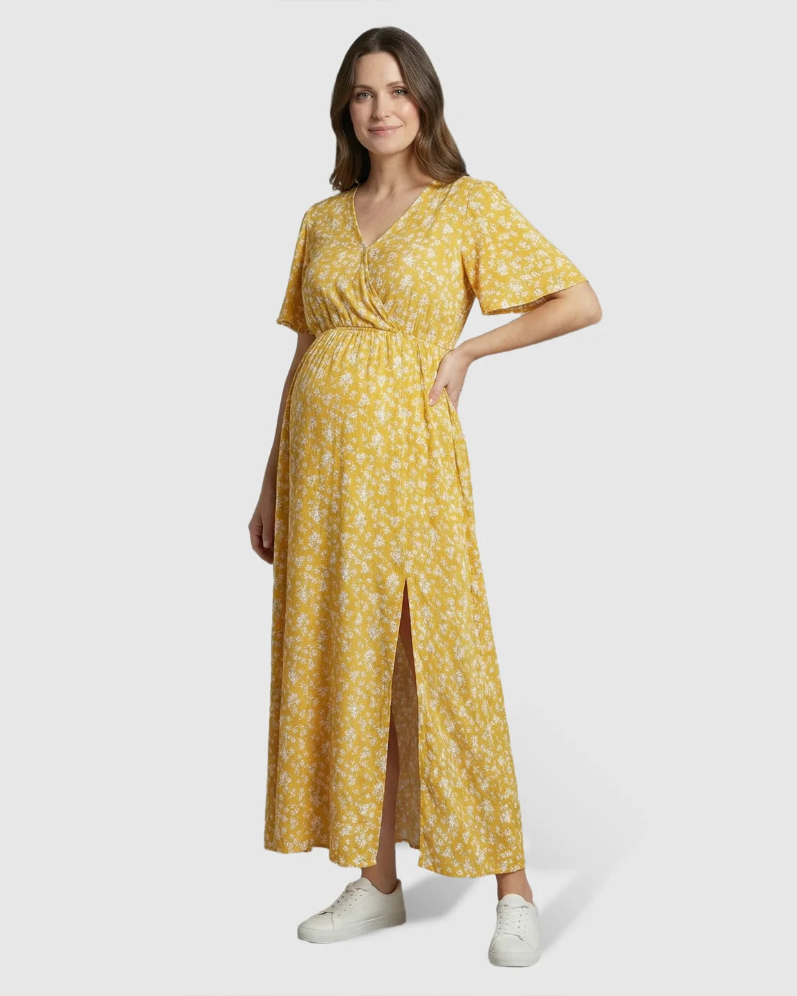 Tencel Fabric Bohemian Maternity Maxi Dress
