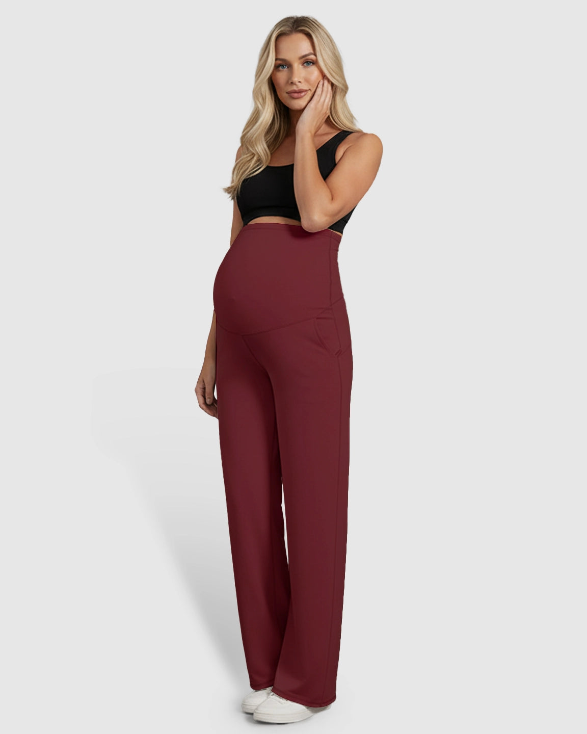 High-Waist Straight-Leg Maternity Pants