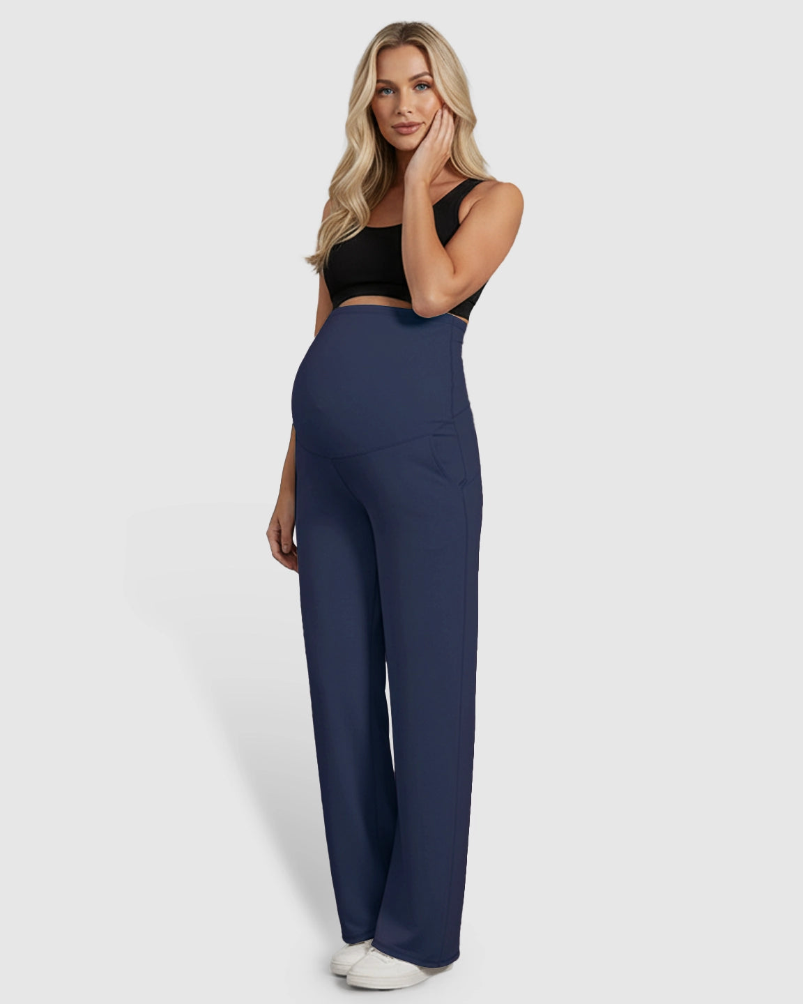 High-Waist Straight-Leg Maternity Pants