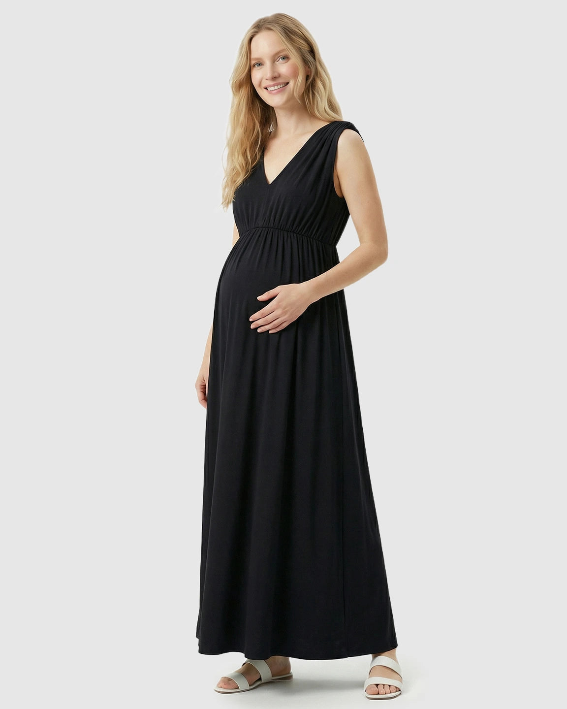 Empire Waist Casual Maternity Maxi Dress