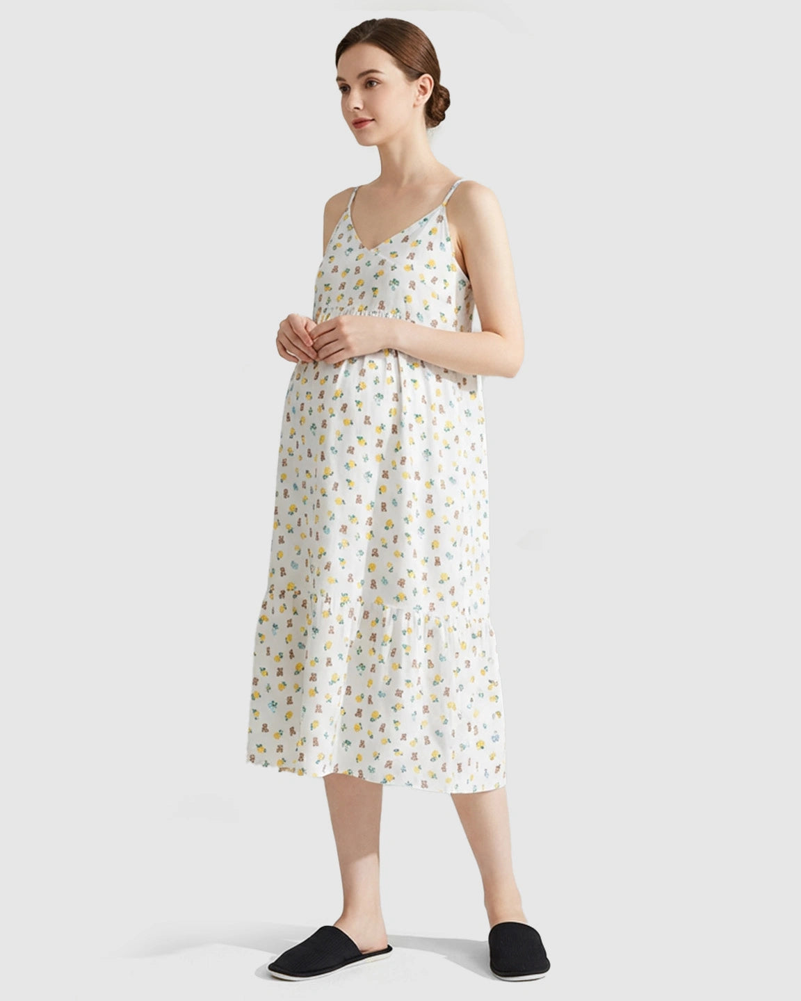 Floral Print Flattering Fit Maternity Nightdress