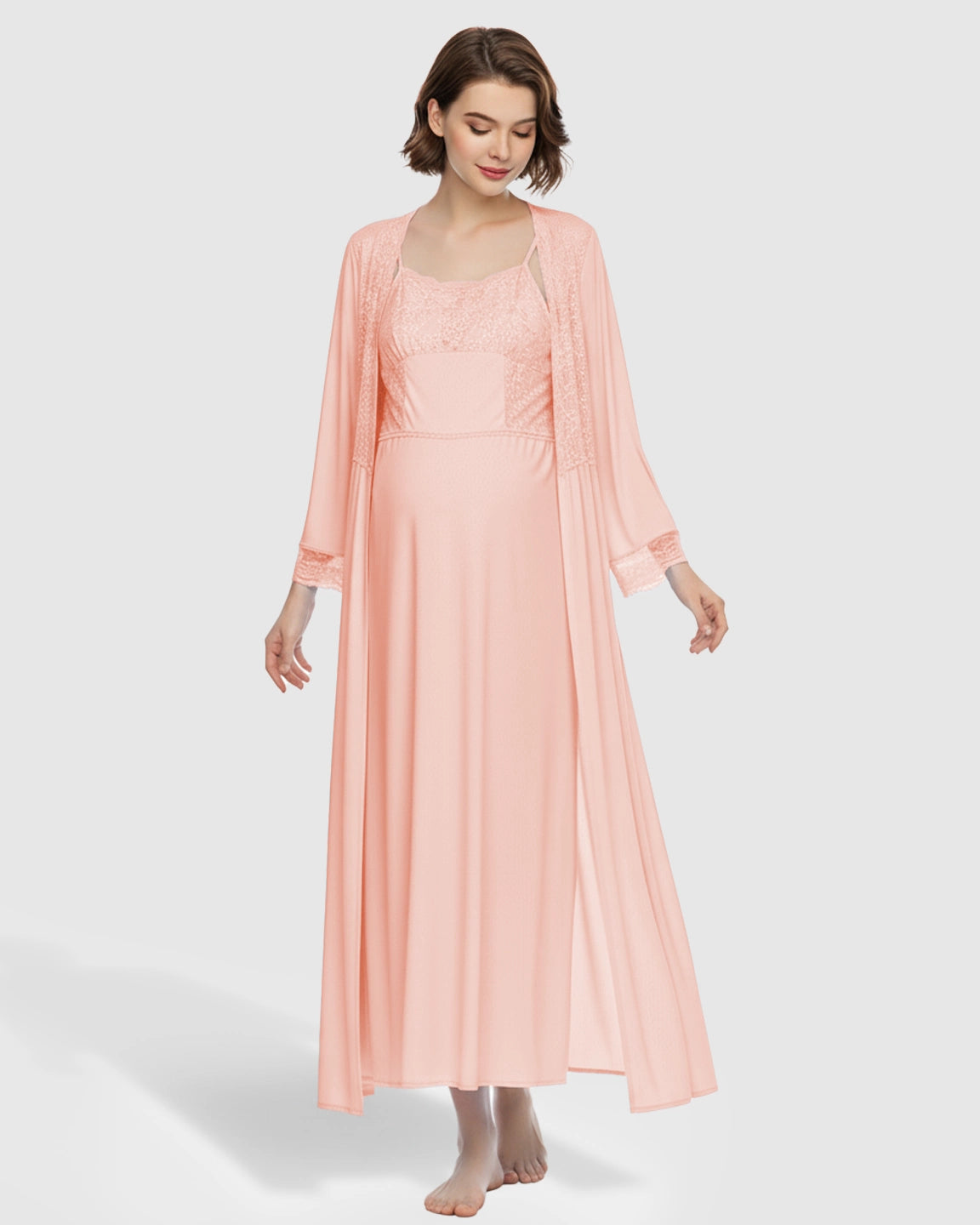 Elegant Lace Loose Fit Maternity Loungewear Set