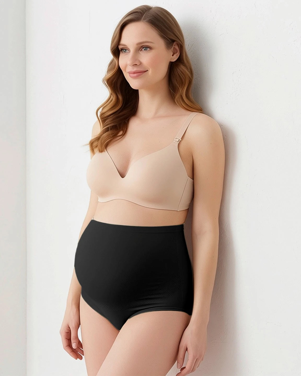 Full-Coverage Seamless Maternity Briefs