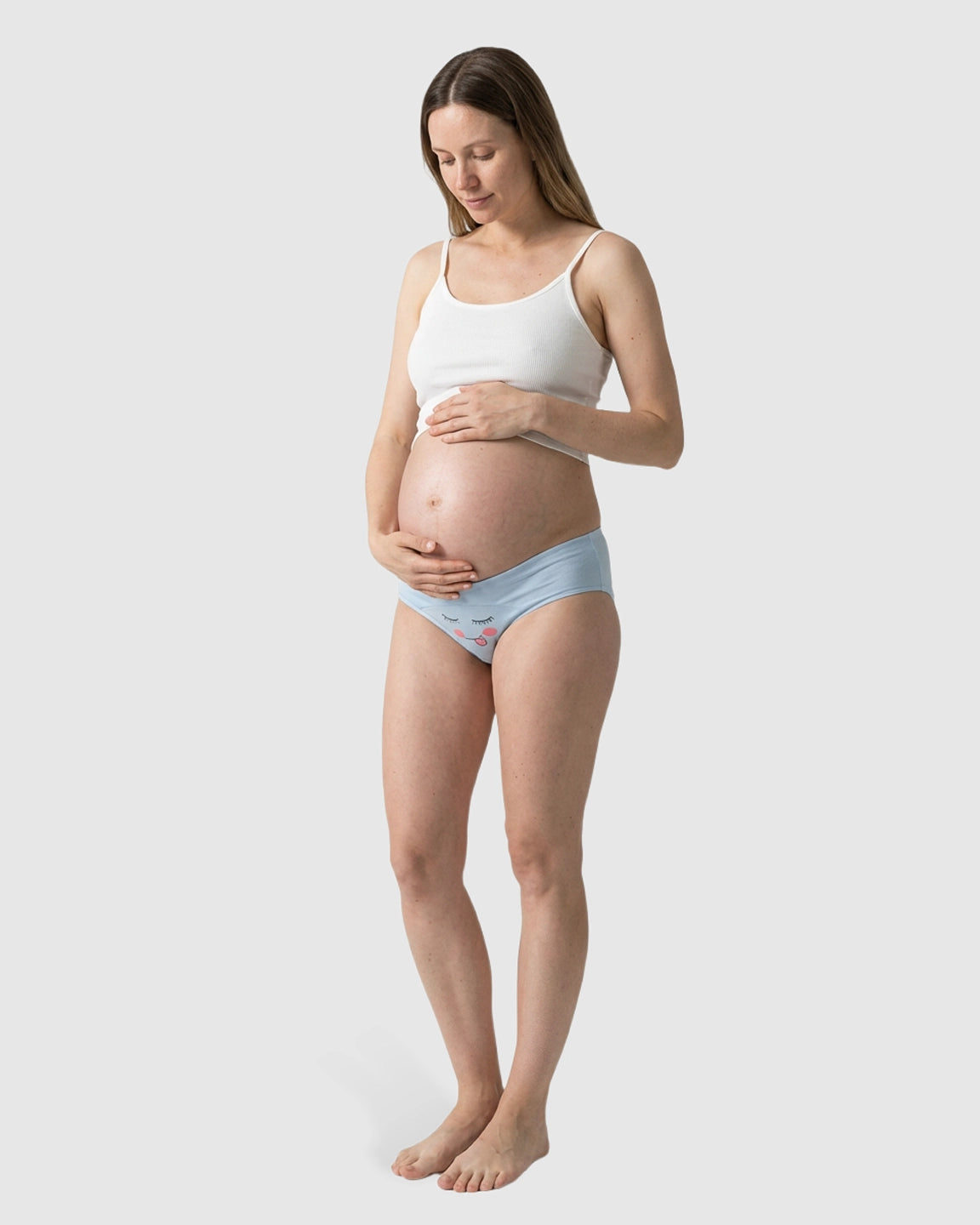 Cartoon Print Mid-Waist Seamless Maternity Underwear