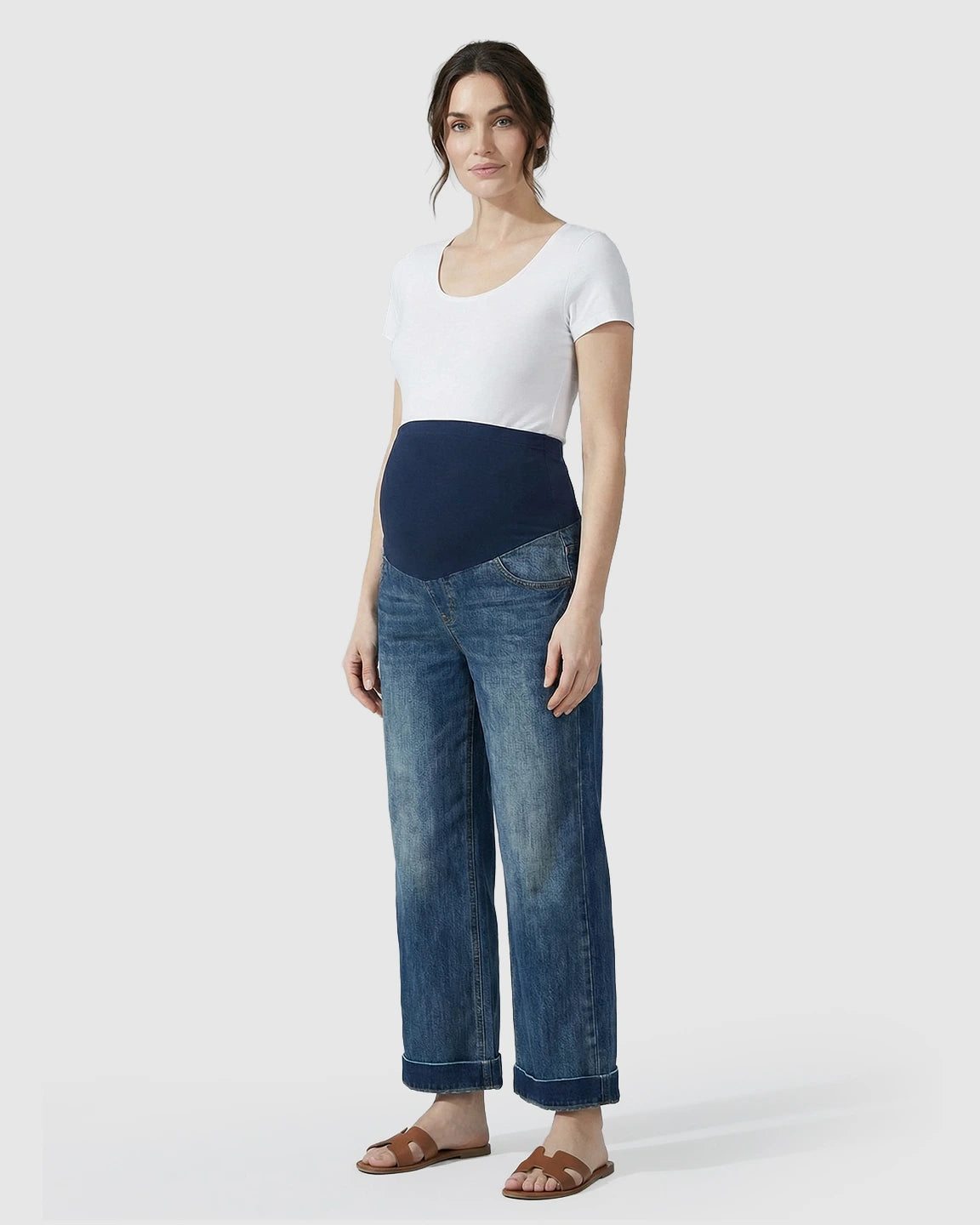High-Waist Wide-Leg Maternity Jeans
