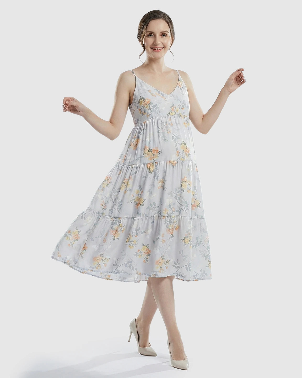 Floral Print Loose Fit Maternity Nightgown