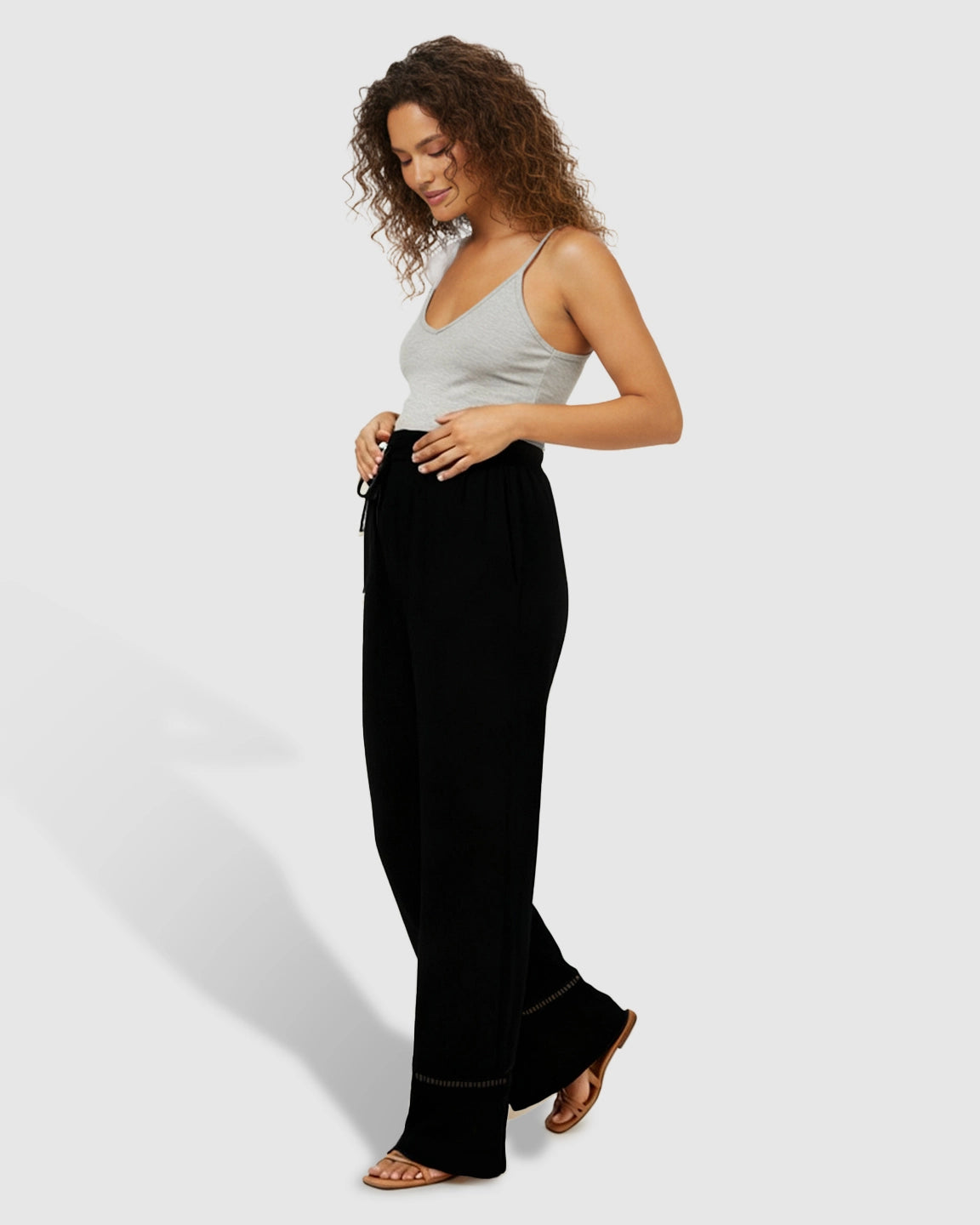 High-Waisted Wide-leg Maternity Pants