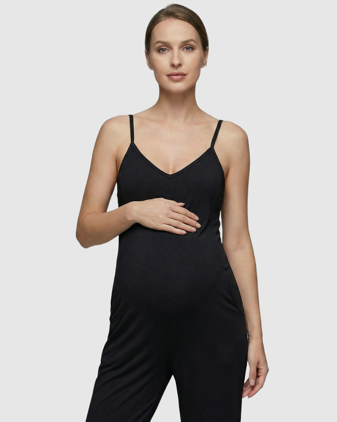 Spaghetti Straps Everyday Maternity Jumpsuit