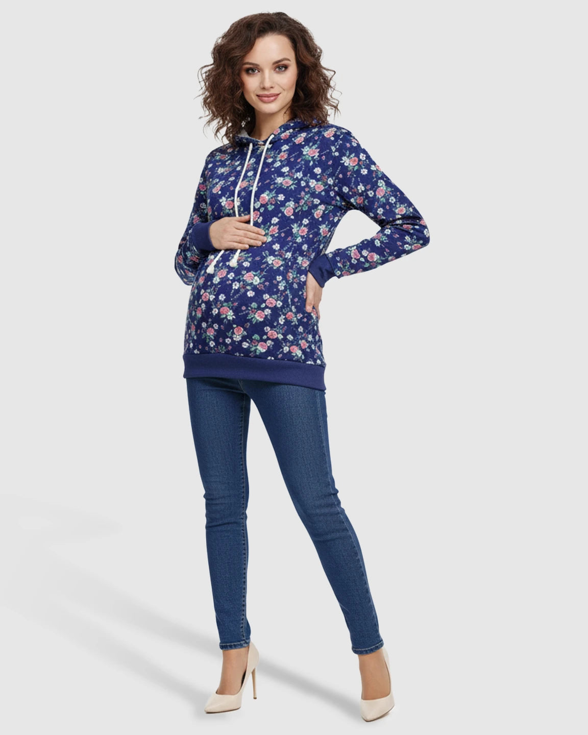 Kangaroo Pocket Pull Over Loose Fit Nursing Hoodie