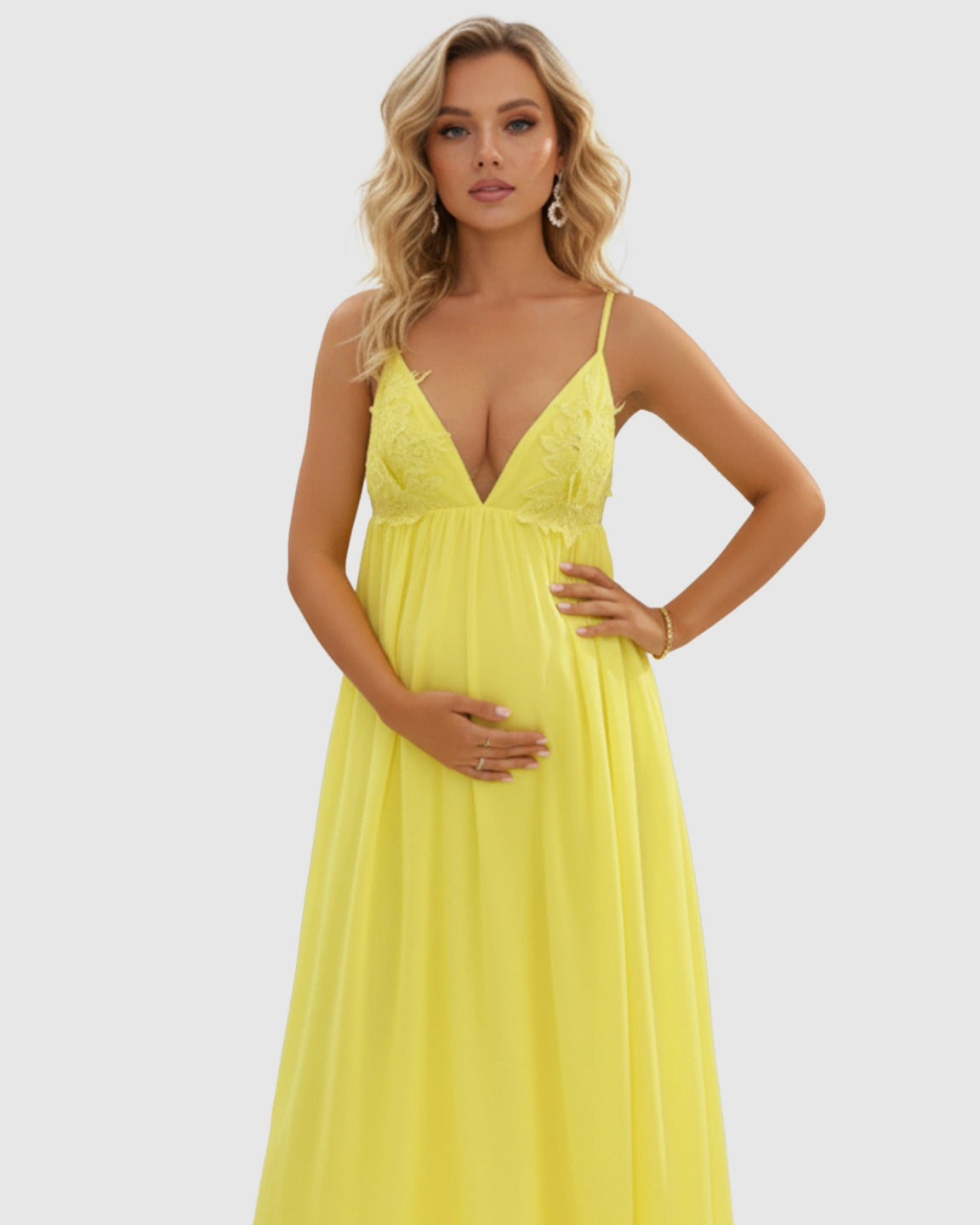 Low Open Back Flowy Maternity Dress