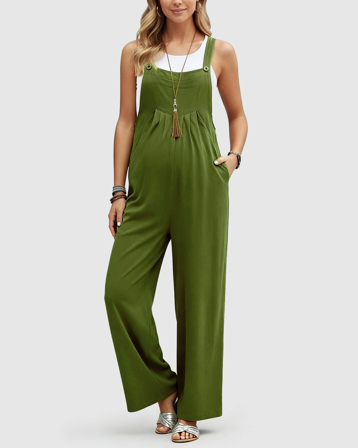 Cotton Drape Maternity Jumpsuit
