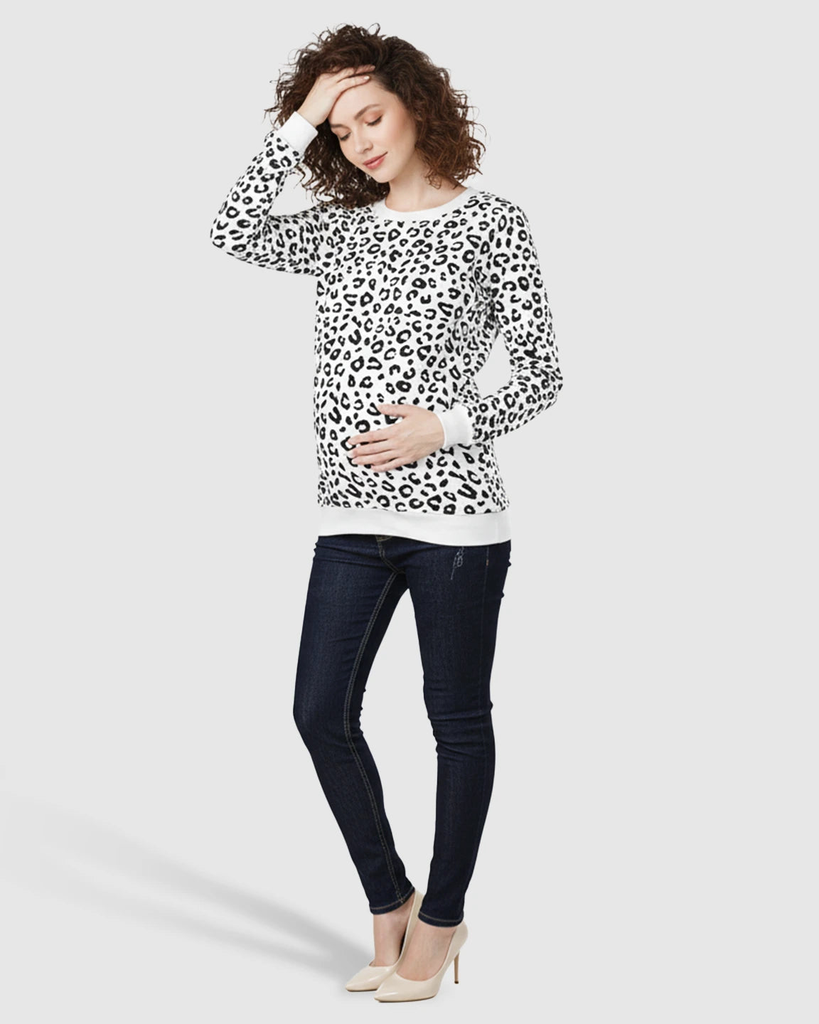 Long-sleeve Printed Maternity & Nursing Sweatshirt