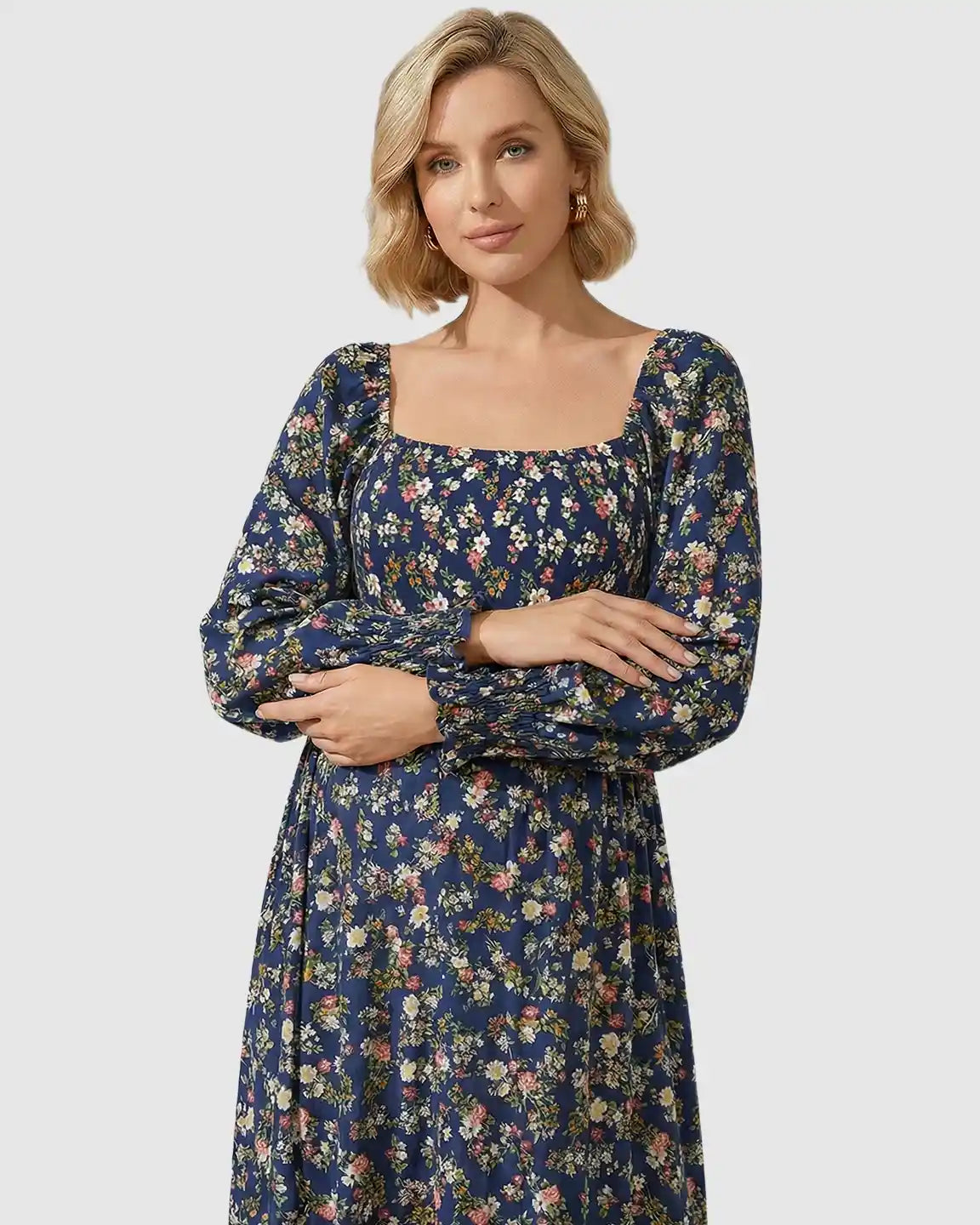 Smocked Bodice Relaxed Maternity Midi Dress