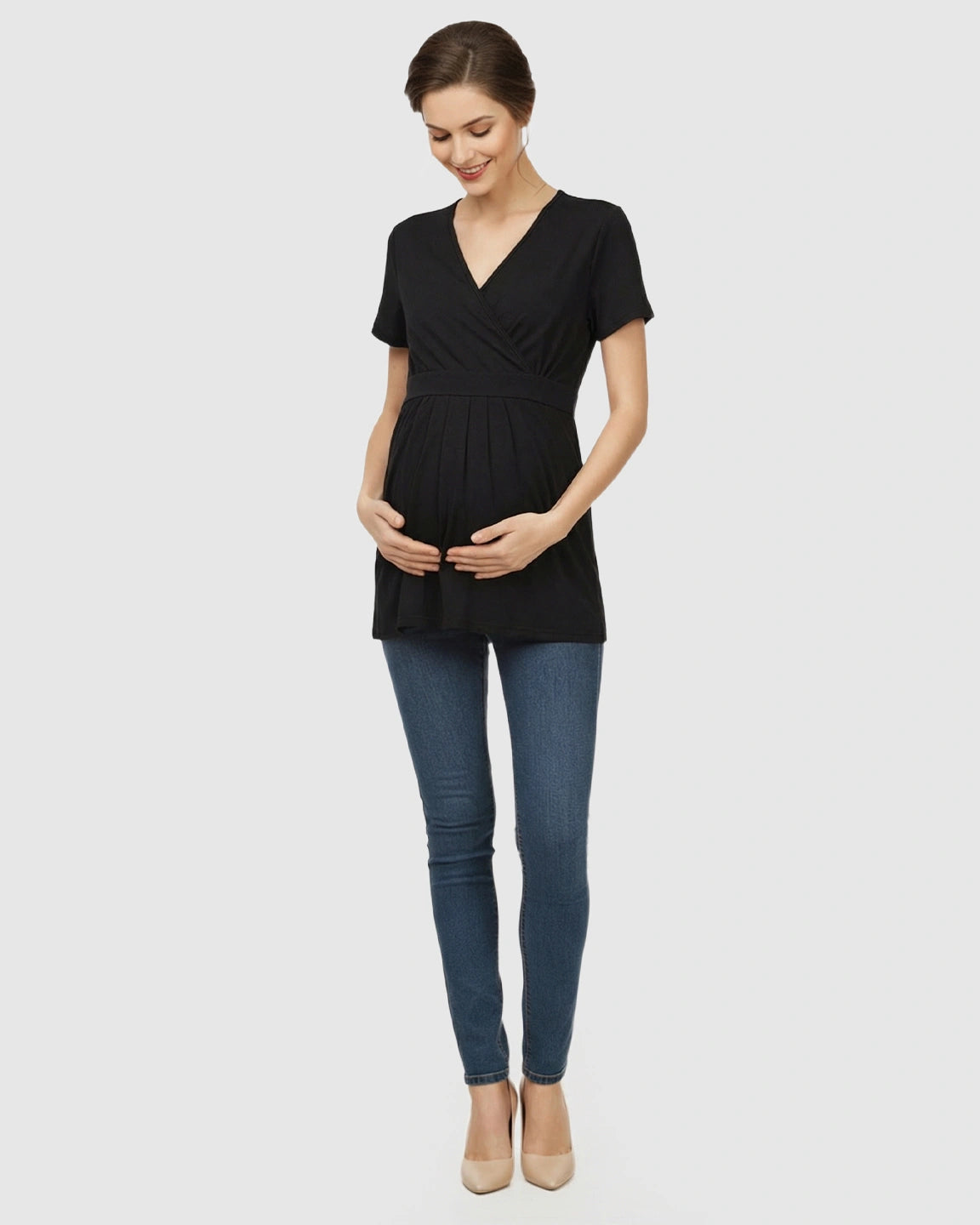V-Neck Wrap-Style Maternity Top