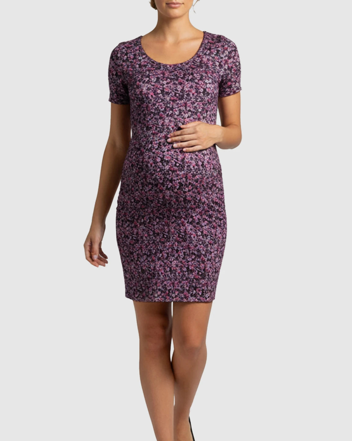 Short-Sleeve Bodycon Maternity Dress