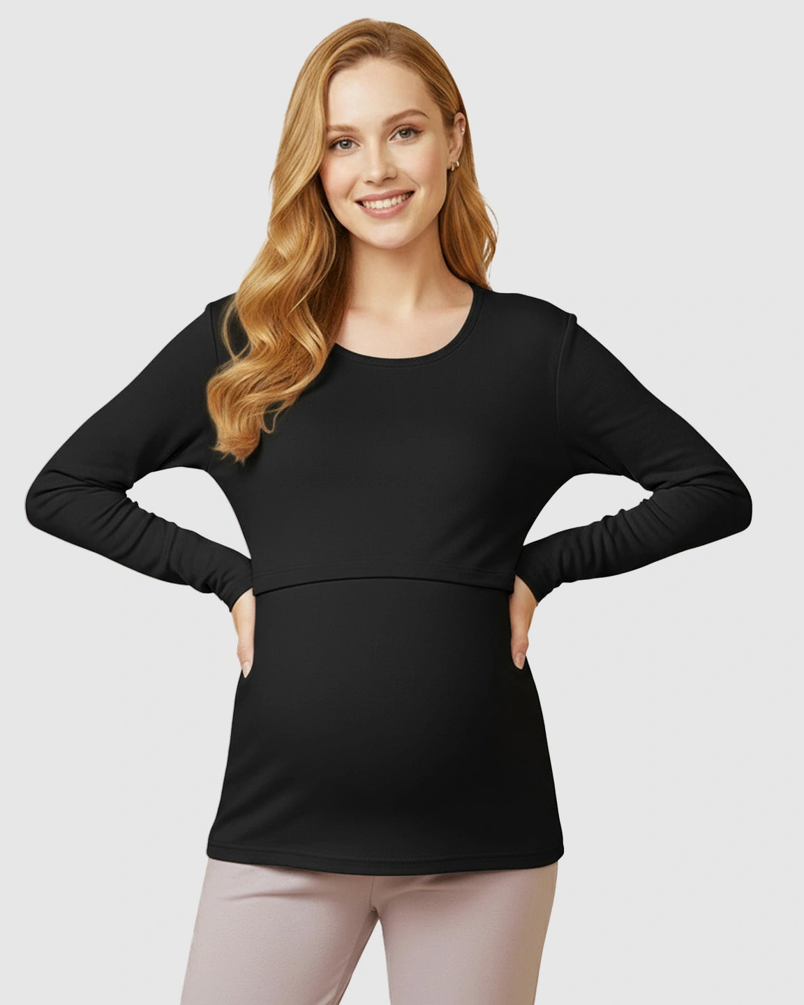 Nursing Access Long Sleeve Thermal Underwear Set