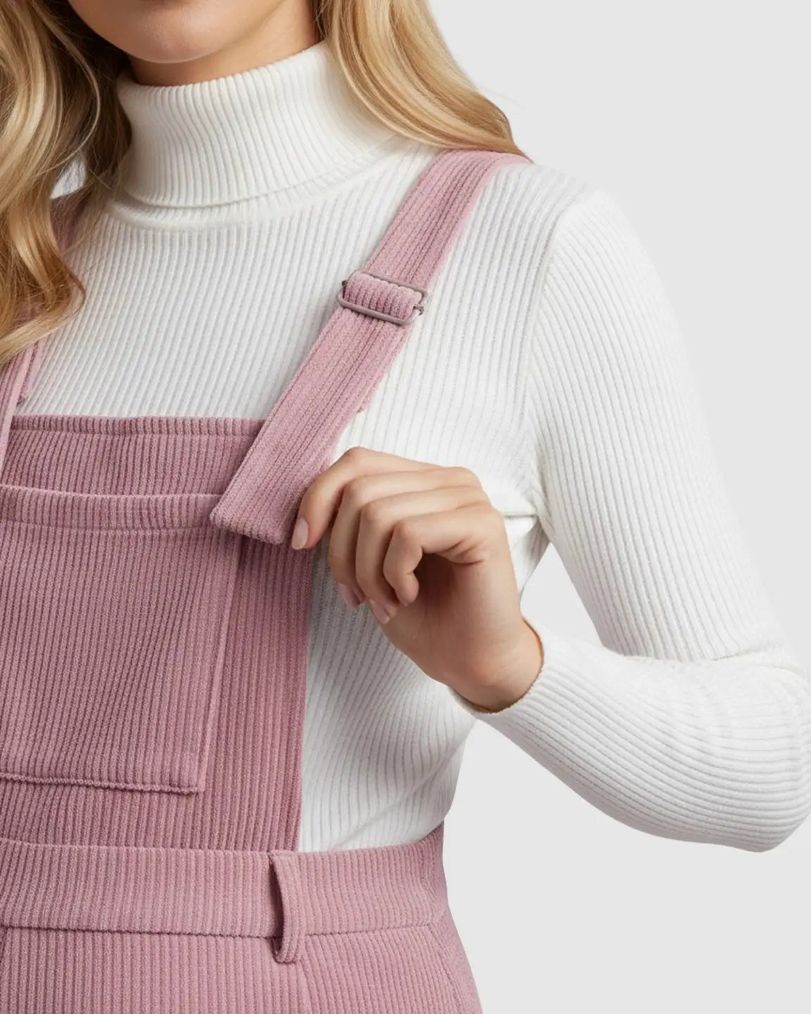 Adjustable Corduroy Maternity Jumpsuit