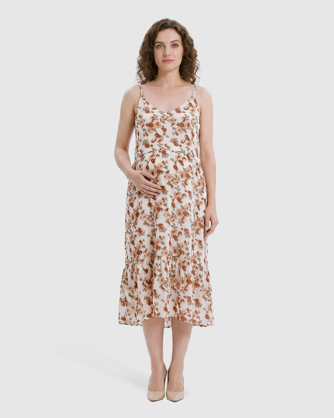 Floral Print Loose H-line Maternity Nightdress