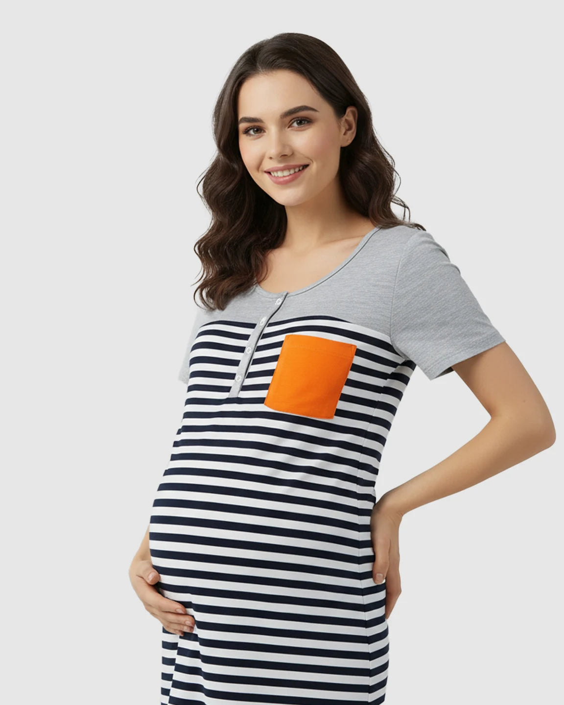 Nursing Access Relaxed-Fit Maternity Midi Dress
