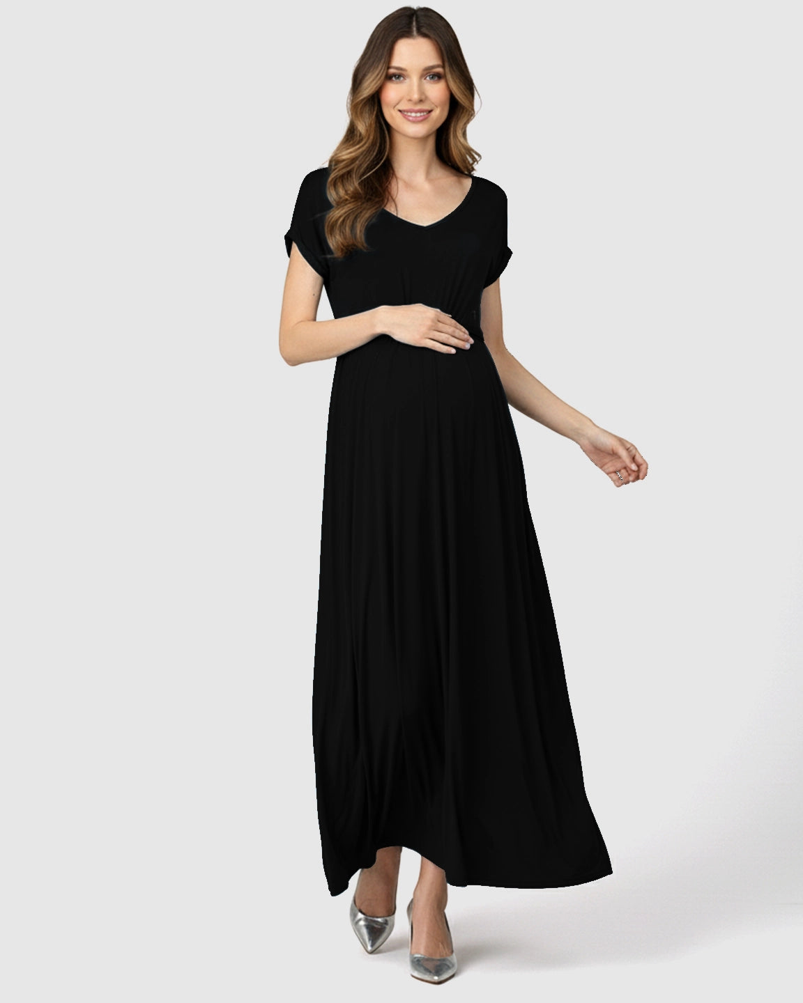 Empire Waist Flowy Maternity Maxi Dress
