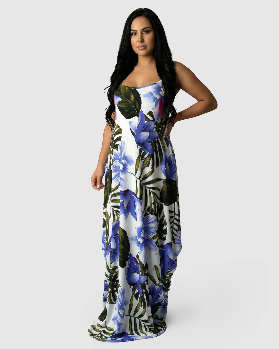 3D Floral Sling Maternity Maxi Dress