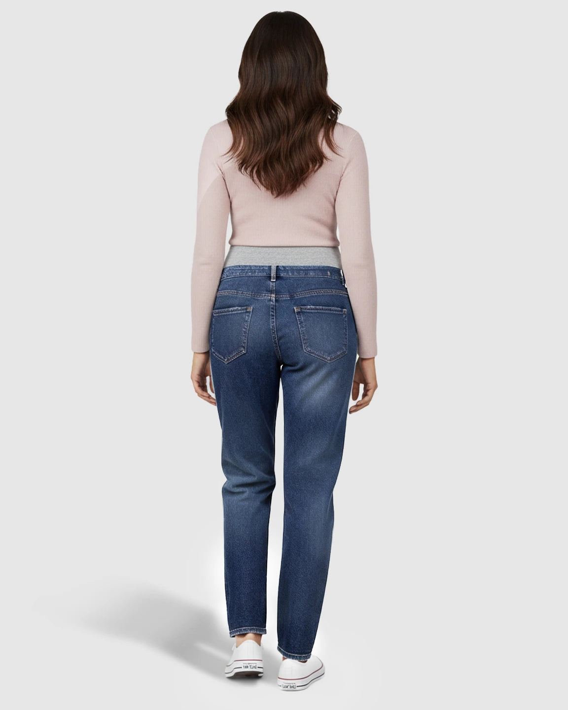 Distressed Straight-Leg Maternity Jeans