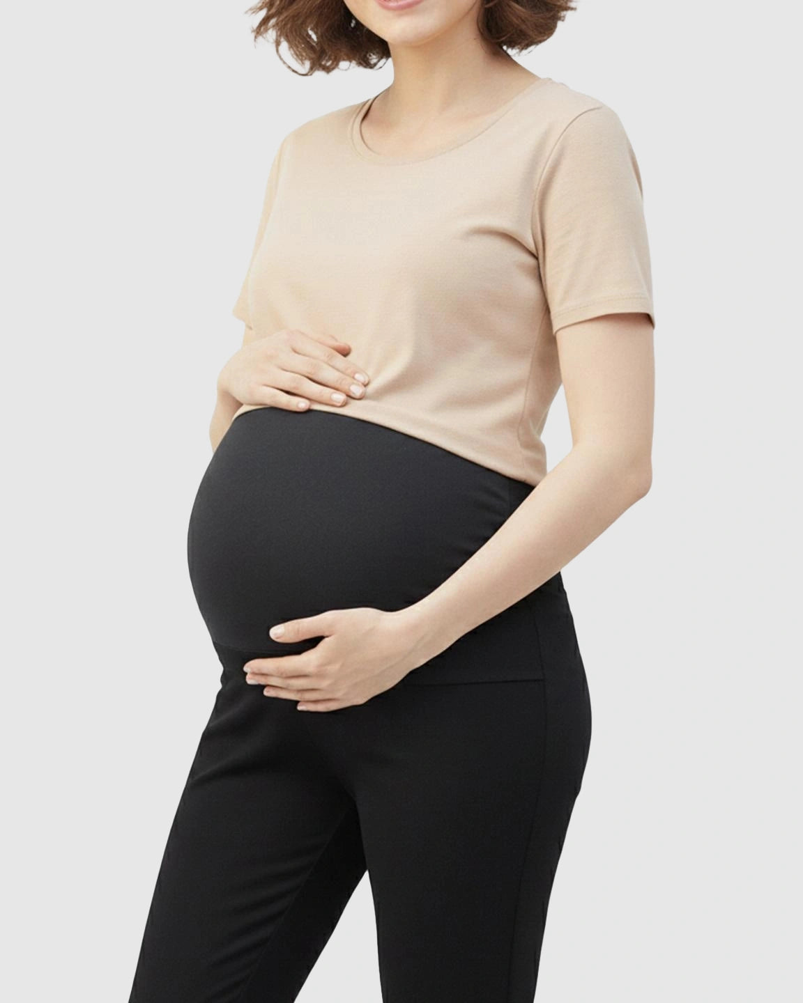 High-Waisted Slim Fit Stretch Maternity Pants
