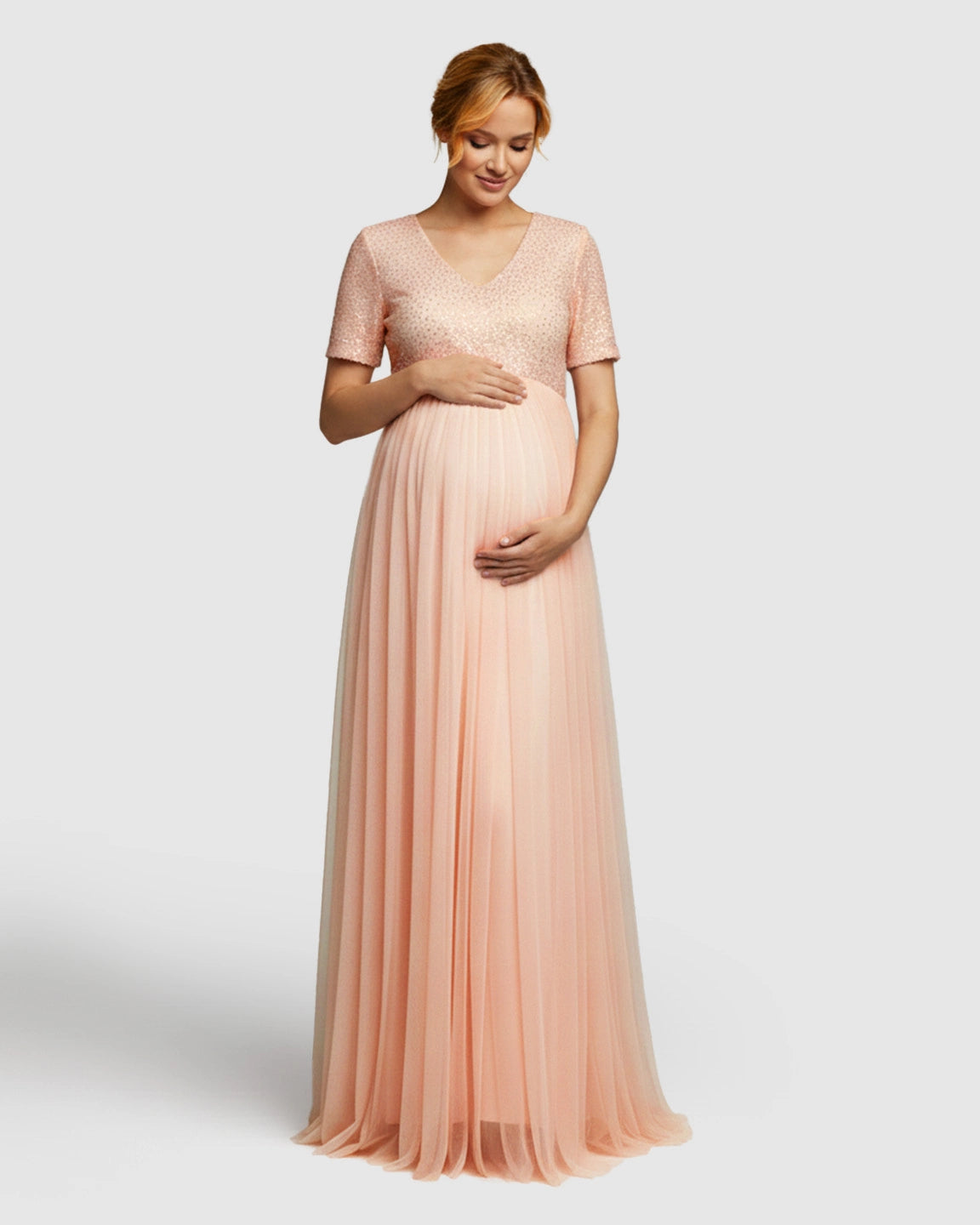 Sequin A-Line Maternity Evening Gown